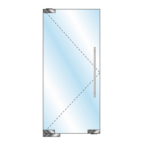 Kit cierrapuertas de piso hidráulico + herrajes
